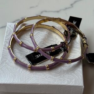 Bangle Bracelets Set/3 Purple and Gold. New